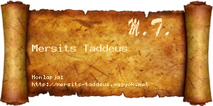 Mersits Taddeus névjegykártya